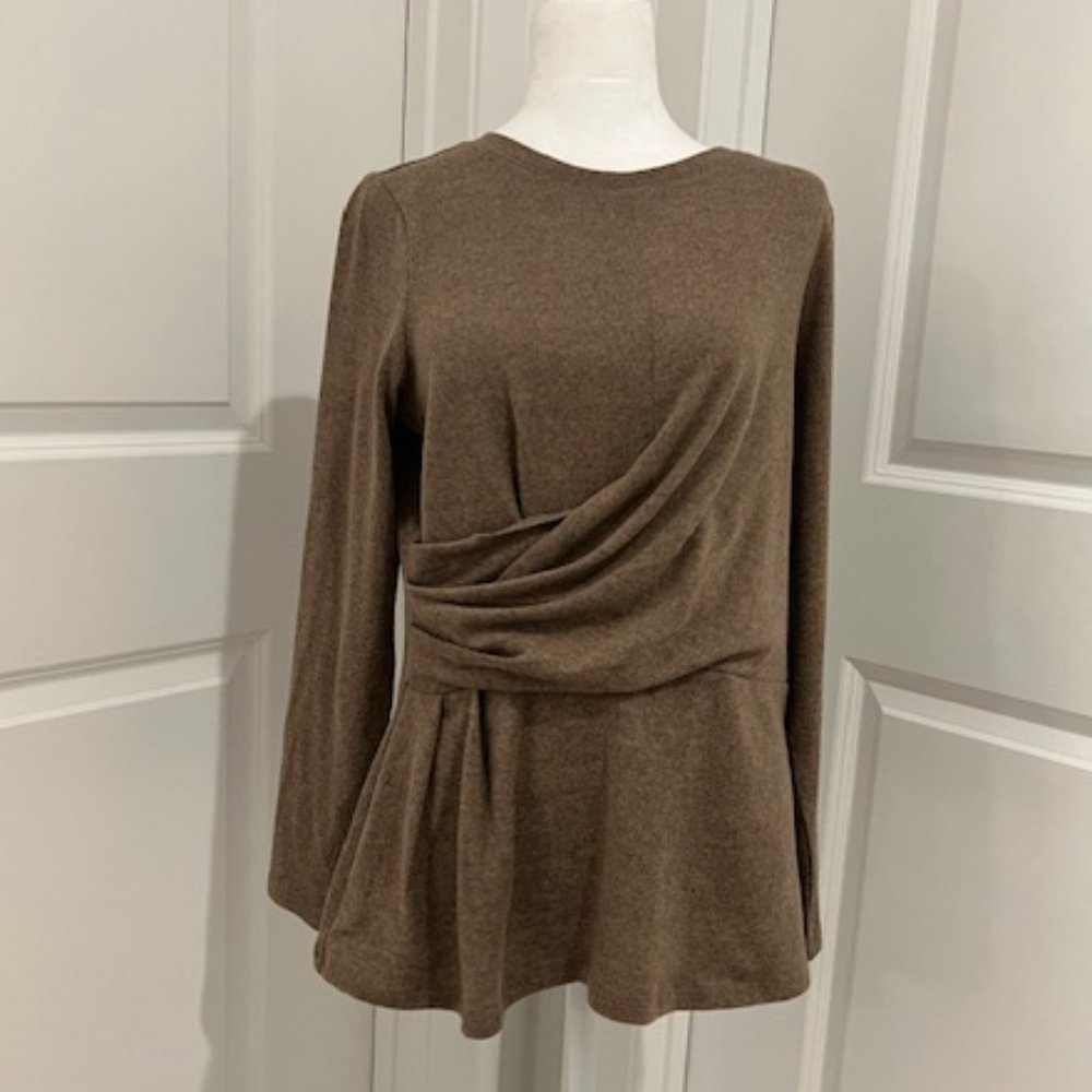 DG2 DIANE GILMAN VERY SOFT TOP IN BROWN - SIZE SMALL